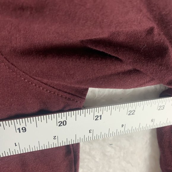 Alpine Design Shirt Men's Medium Burgundy Cotton Crew Neck Long Sleeve 7242 - Picture 5 of 9